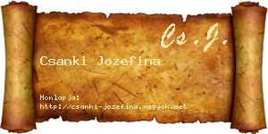Csanki Jozefina névjegykártya